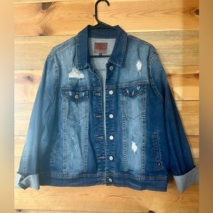 NWOT ENjean dark wash denim jacket 2X